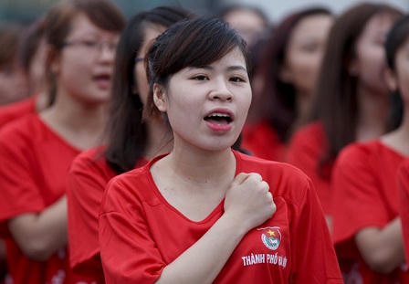 12.000 đoàn viên, thanh niên hát Quốc ca dưới cờ Tổ quốc